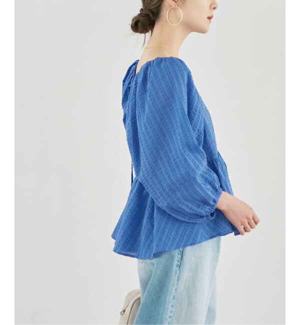 NOBLE「《予約》オーガンジーリップルラグランブラウス」|シャツ・ブラウス|