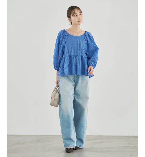 NOBLE「《予約》オーガンジーリップルラグランブラウス」|シャツ・ブラウス|