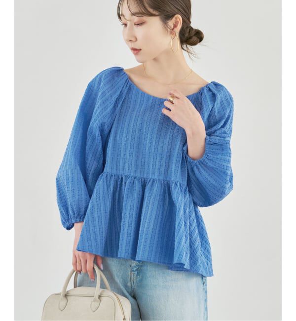 NOBLE「《予約》オーガンジーリップルラグランブラウス」|シャツ・ブラウス|