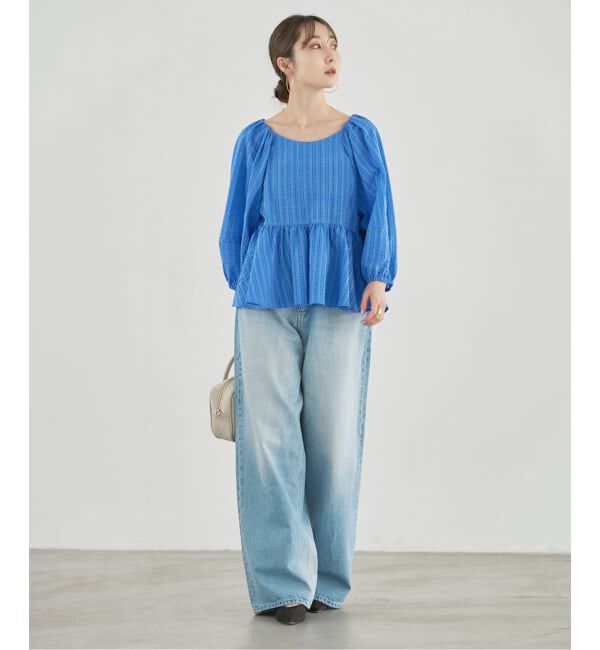 NOBLE「《予約》オーガンジーリップルラグランブラウス」|シャツ・ブラウス|