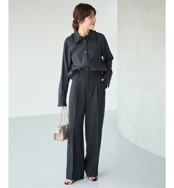 Spick and Span「《追加予約》フリルカラーブラウス」|シャツ・ブラウス|