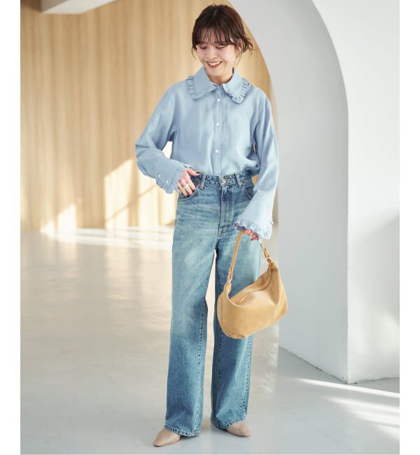 Spick and Span「《追加予約》フリルカラーブラウス」|シャツ・ブラウス|