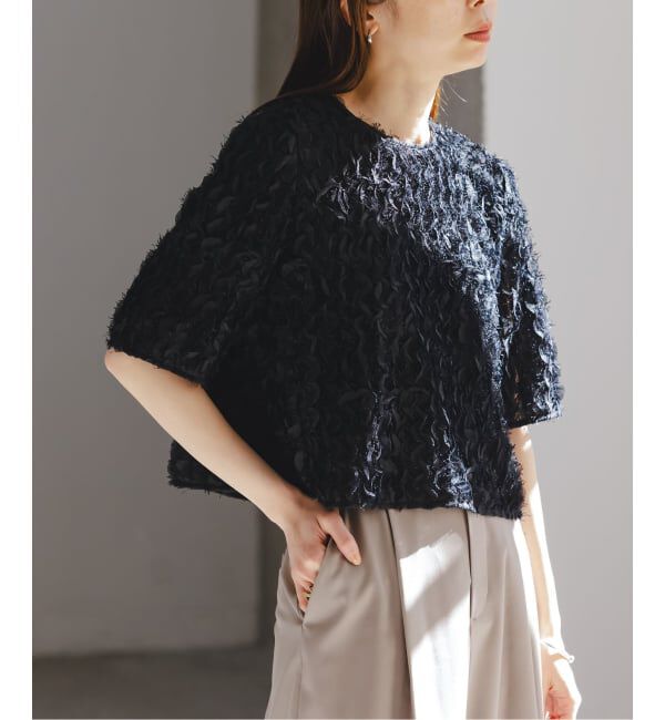 NOBLE「《予約》フェザーフリルハーフスリーブブラウス」|シャツ・ブラウス|