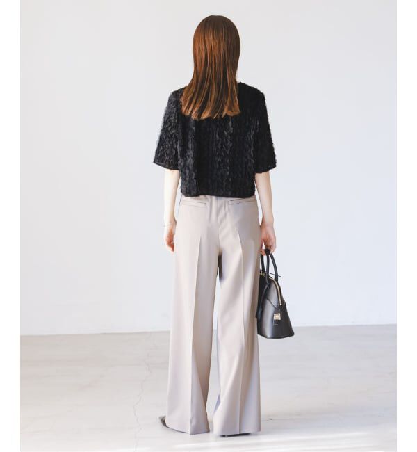 NOBLE「《予約》フェザーフリルハーフスリーブブラウス」|シャツ・ブラウス|