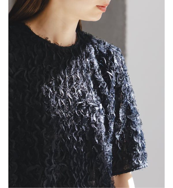 NOBLE「《予約》フェザーフリルハーフスリーブブラウス」|シャツ・ブラウス|