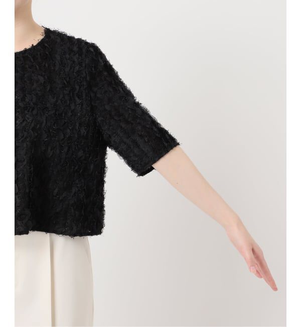 NOBLE「《予約》フェザーフリルハーフスリーブブラウス」|シャツ・ブラウス|