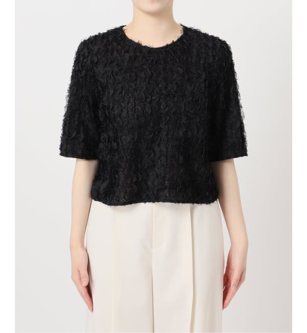 NOBLE「《予約》フェザーフリルハーフスリーブブラウス」|シャツ・ブラウス|