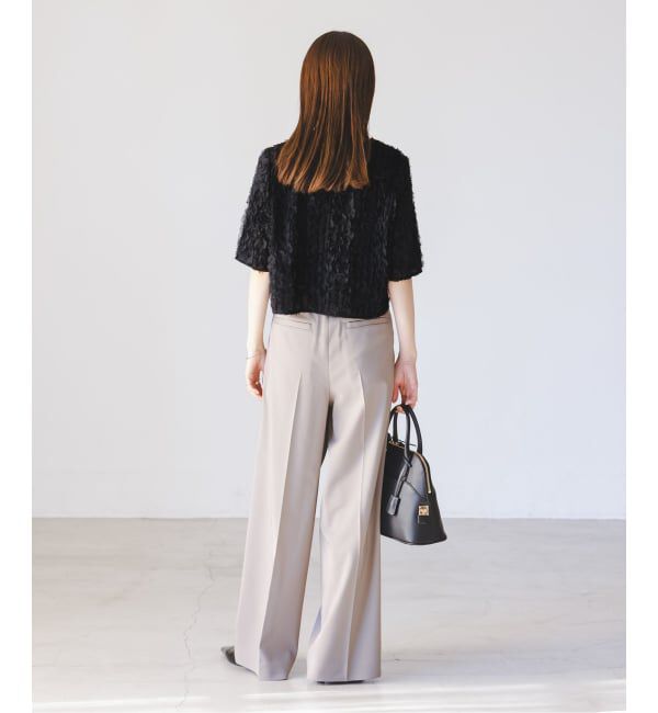 NOBLE「《予約》フェザーフリルハーフスリーブブラウス」|シャツ・ブラウス|