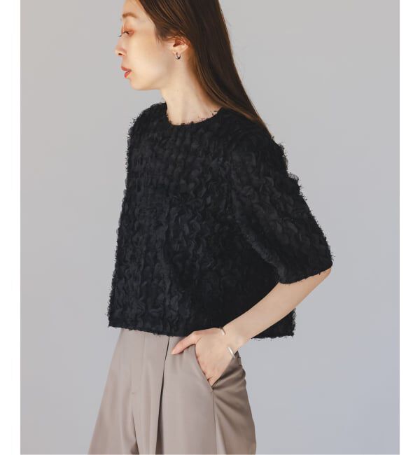 NOBLE「《予約》フェザーフリルハーフスリーブブラウス」|シャツ・ブラウス|