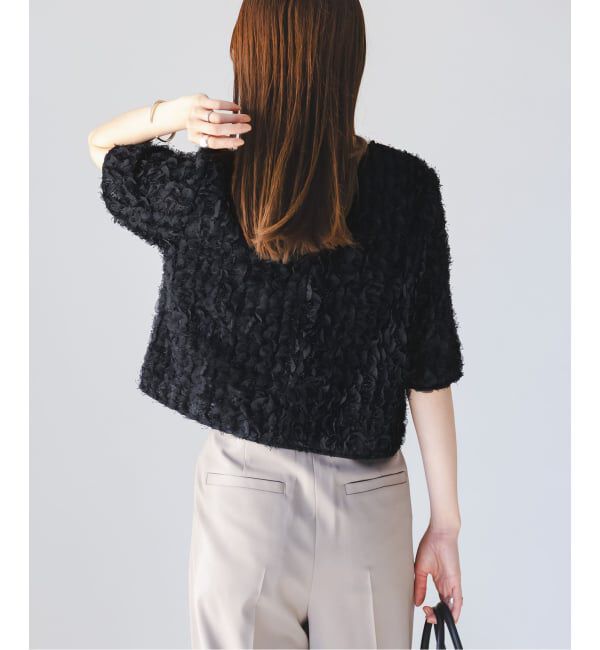 NOBLE「《予約》フェザーフリルハーフスリーブブラウス」|シャツ・ブラウス|