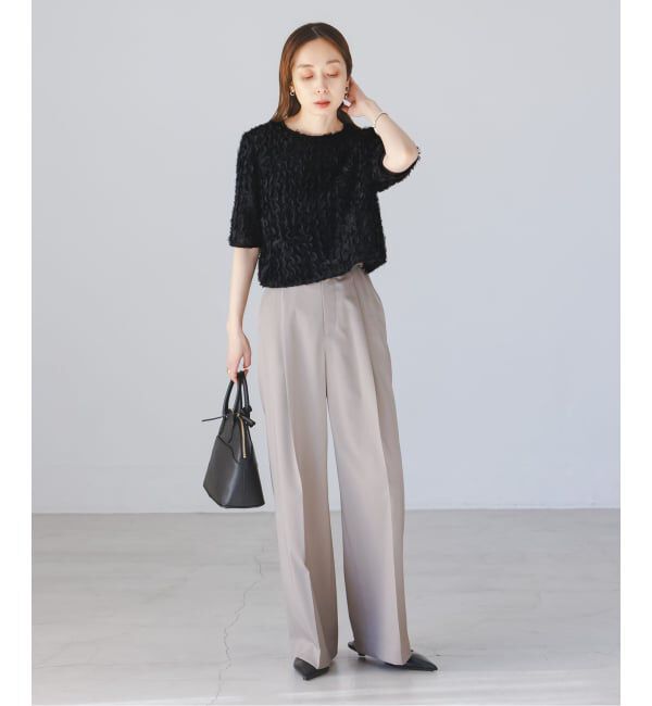 NOBLE「《予約》フェザーフリルハーフスリーブブラウス」|シャツ・ブラウス|