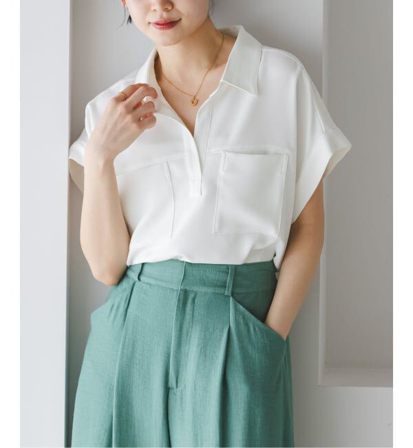 NOBLE「《予約》ワークディテールノースリブラウス」|シャツ・ブラウス|