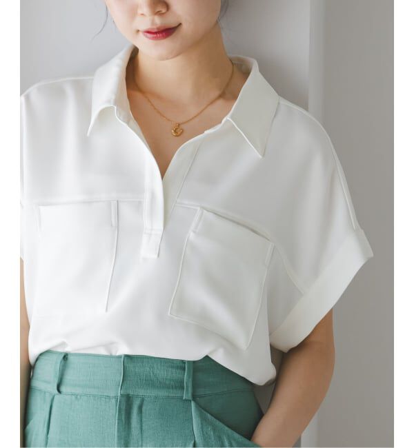 NOBLE「《予約》ワークディテールノースリブラウス」|シャツ・ブラウス|