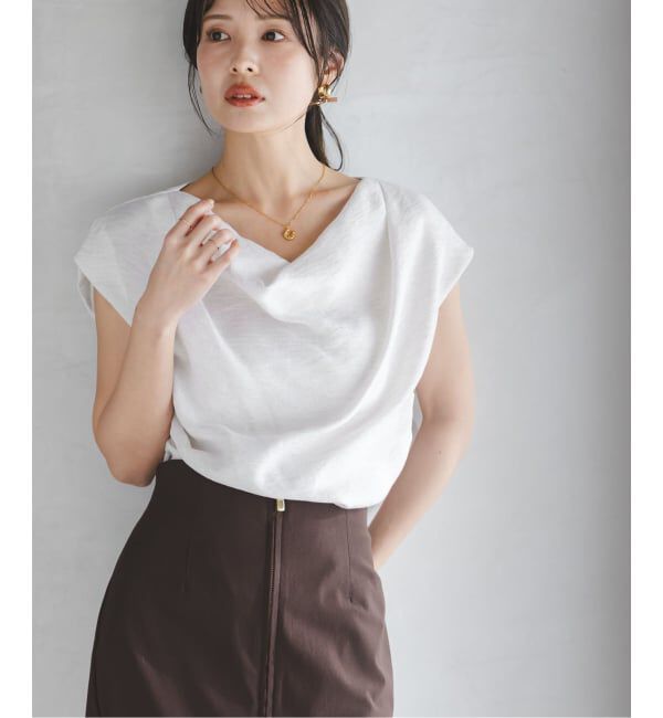 NOBLE「《予約》ファジーリネンタックショルダーブラウス」|シャツ・ブラウス|