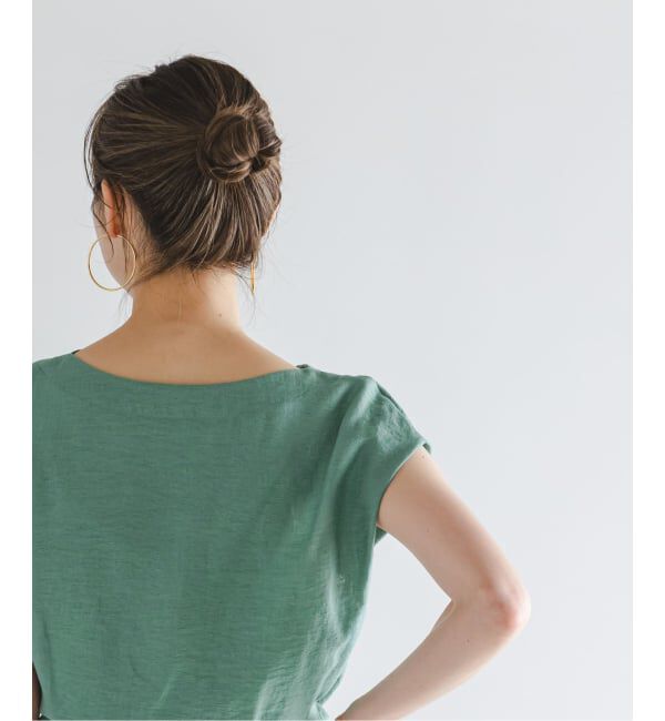 NOBLE「《予約》ファジーリネンタックショルダーブラウス」|シャツ・ブラウス|