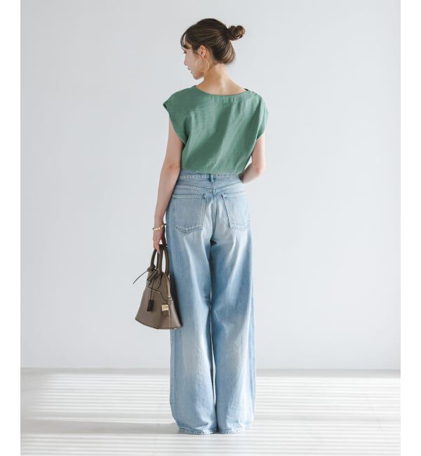 NOBLE「《予約》ファジーリネンタックショルダーブラウス」|シャツ・ブラウス|