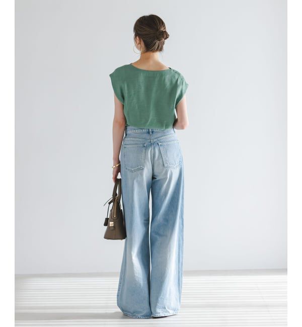 NOBLE「《予約》ファジーリネンタックショルダーブラウス」|シャツ・ブラウス|