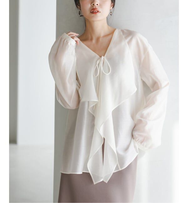 NOBLE「《予約》エアリーシアーフリルブラウス」|シャツ・ブラウス|