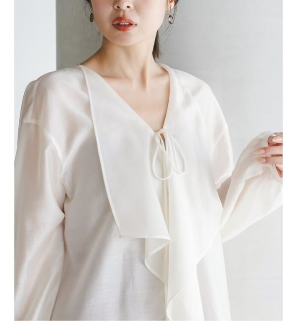 NOBLE「《予約》エアリーシアーフリルブラウス」|シャツ・ブラウス|