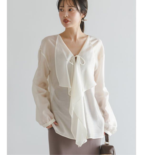 NOBLE「《予約》エアリーシアーフリルブラウス」|シャツ・ブラウス|