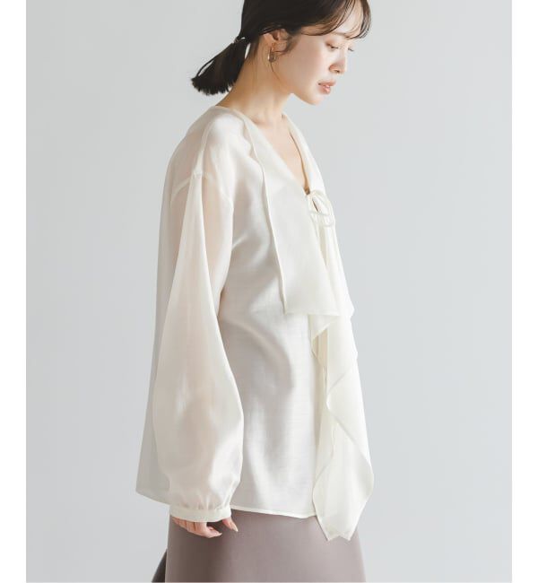 NOBLE「《予約》エアリーシアーフリルブラウス」|シャツ・ブラウス|