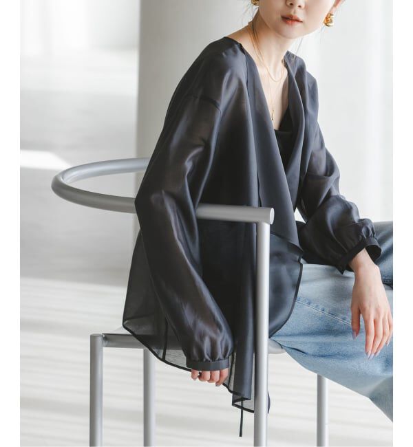 NOBLE「《予約》エアリーシアーフリルブラウス」|シャツ・ブラウス|