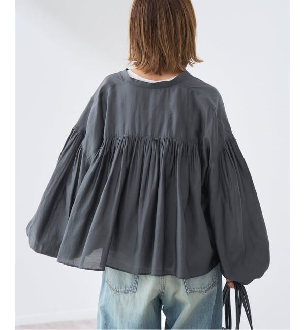 FRAMeWORK「≪予約≫ギャザーブラウス」|シャツ・ブラウス|グレー