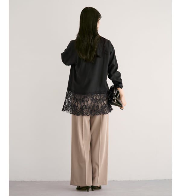 NOBLE「《予約》トリミングレースシアーブラウス」|シャツ・ブラウス|