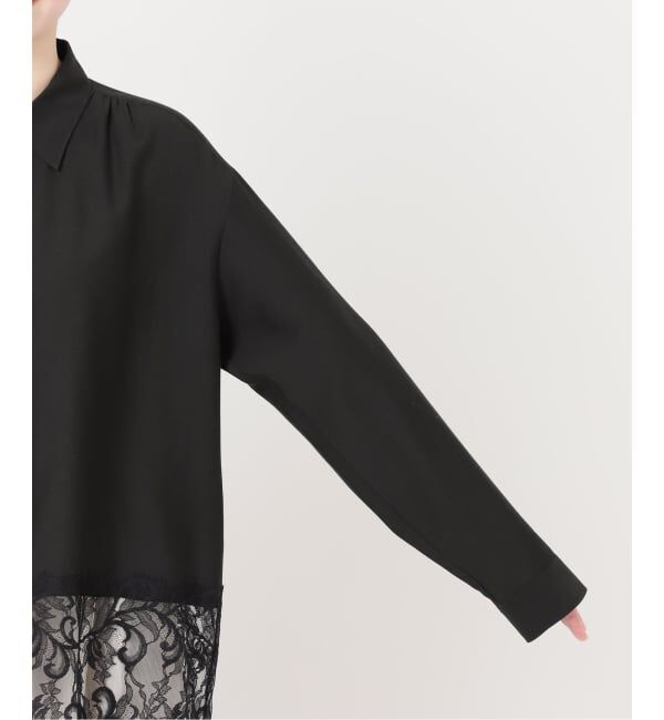 NOBLE「《予約》トリミングレースシアーブラウス」|シャツ・ブラウス|