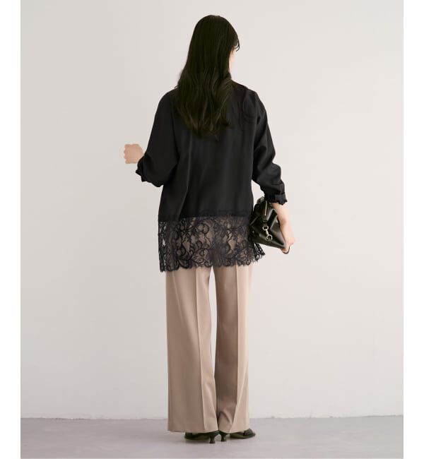 NOBLE「《予約》トリミングレースシアーブラウス」|シャツ・ブラウス|