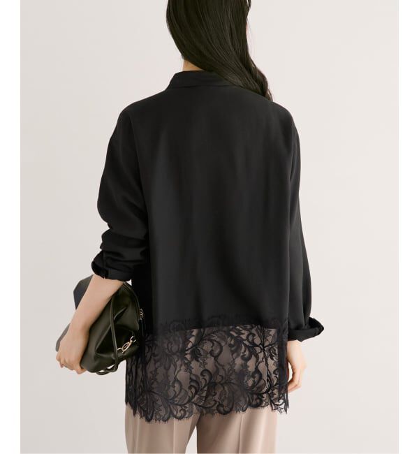 NOBLE「《予約》トリミングレースシアーブラウス」|シャツ・ブラウス|