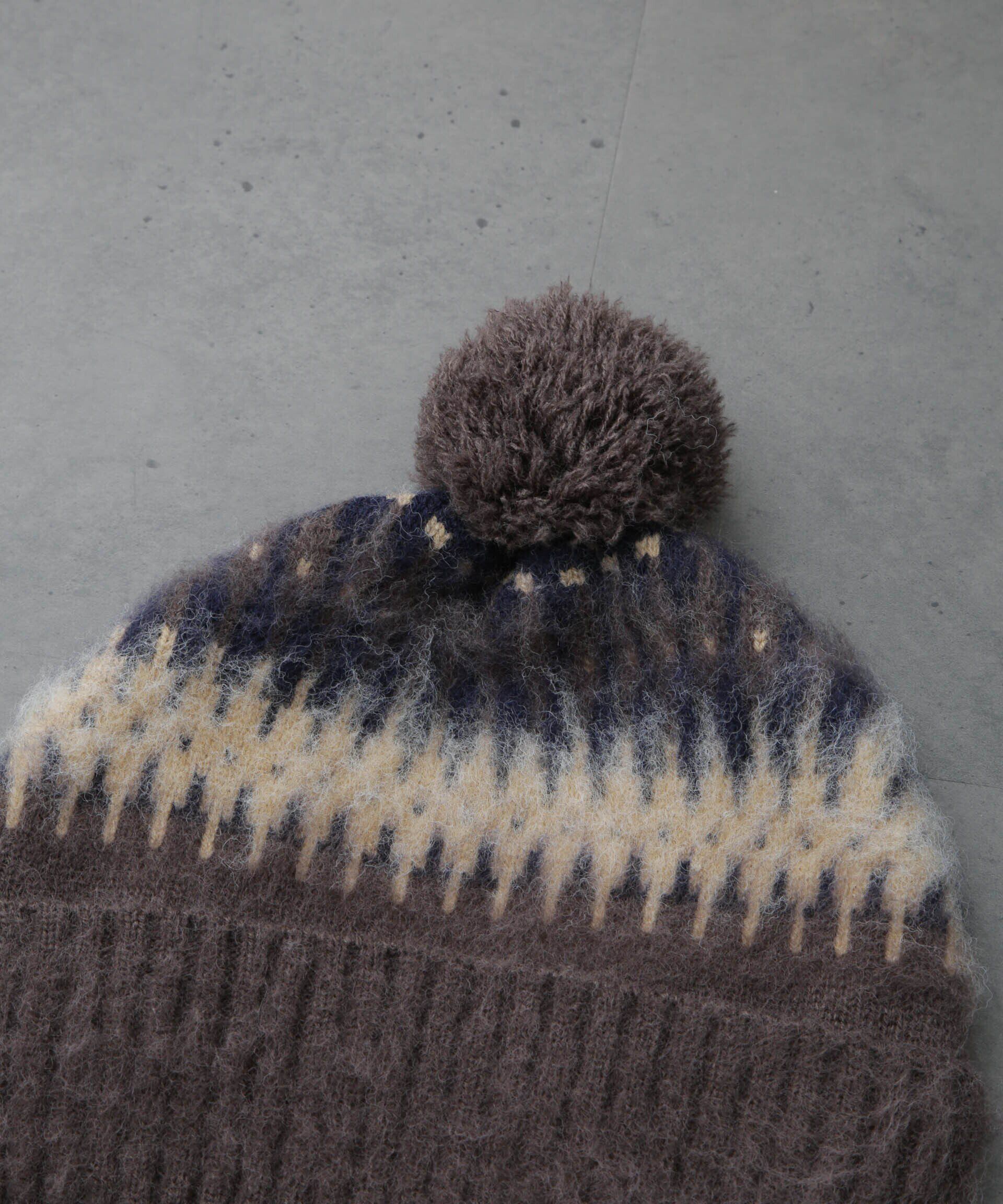 nano･universe「HOTEL PALACE(オテルパラス)シャギーフェアアイルニットキャップ」|キャップ・キャスケット|