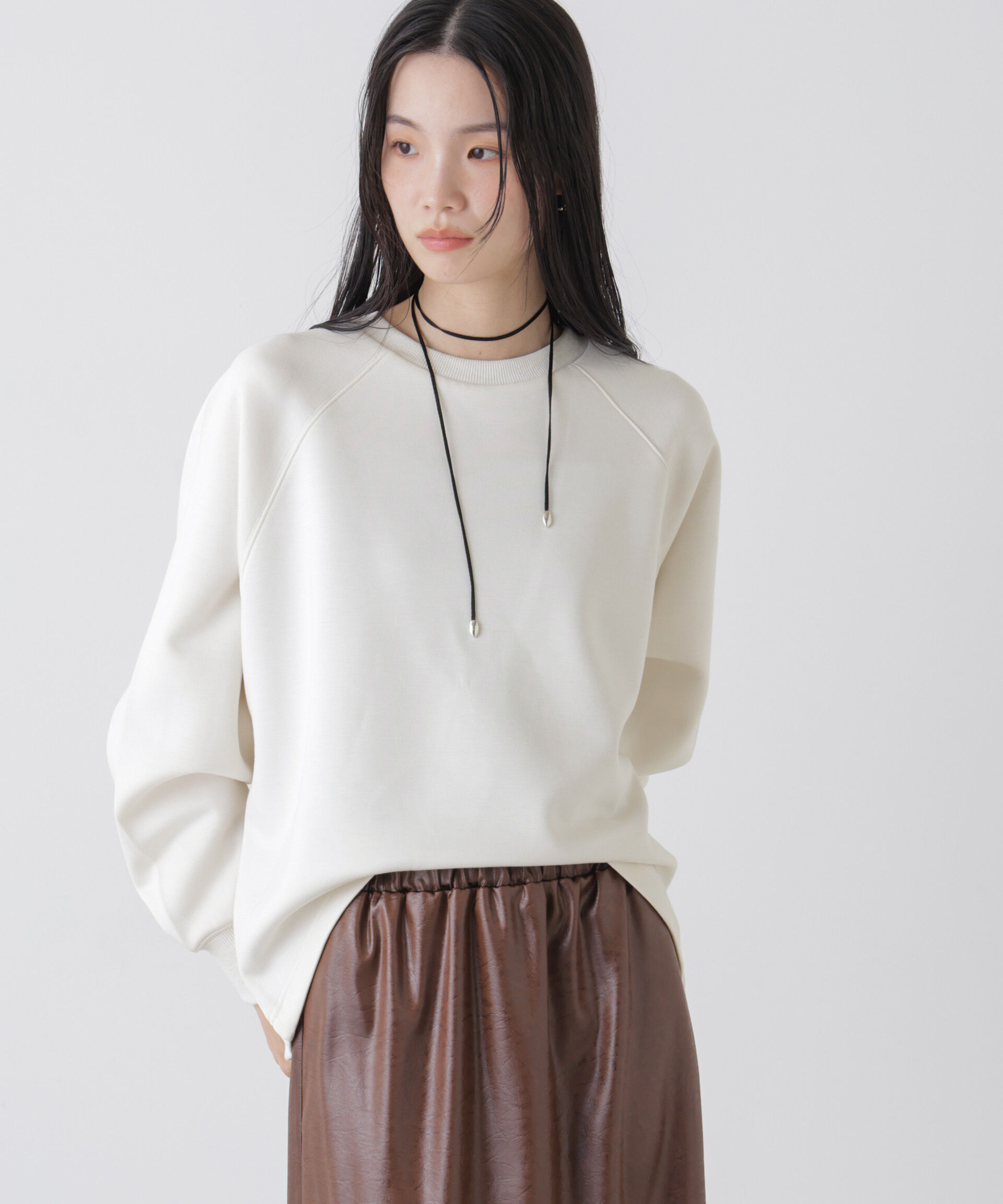 nano･universe「ソフトダンボールドルマンコクーンシルエットプルオーバー」|Tシャツ・カットソー|アイボリー7