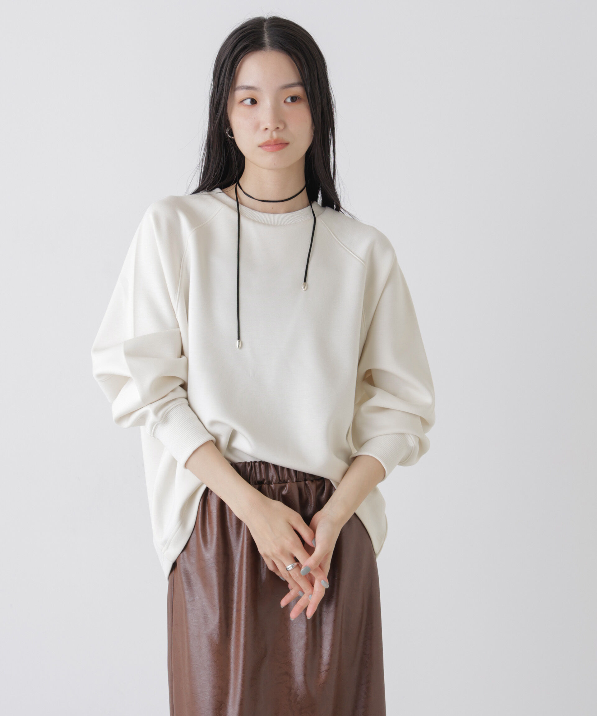 nano･universe「ソフトダンボールドルマンコクーンシルエットプルオーバー」|Tシャツ・カットソー|