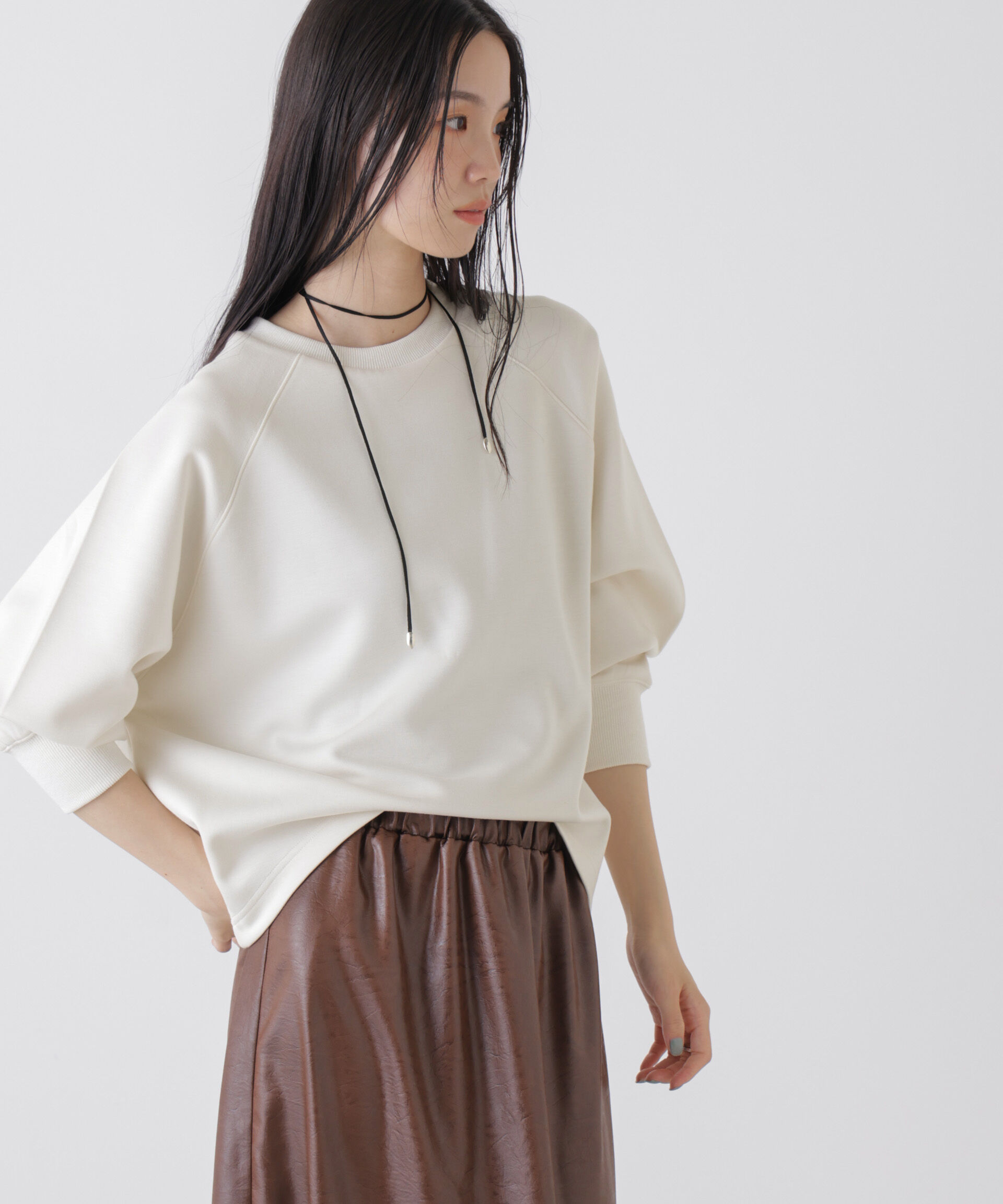 nano･universe「ソフトダンボールドルマンコクーンシルエットプルオーバー」|Tシャツ・カットソー|