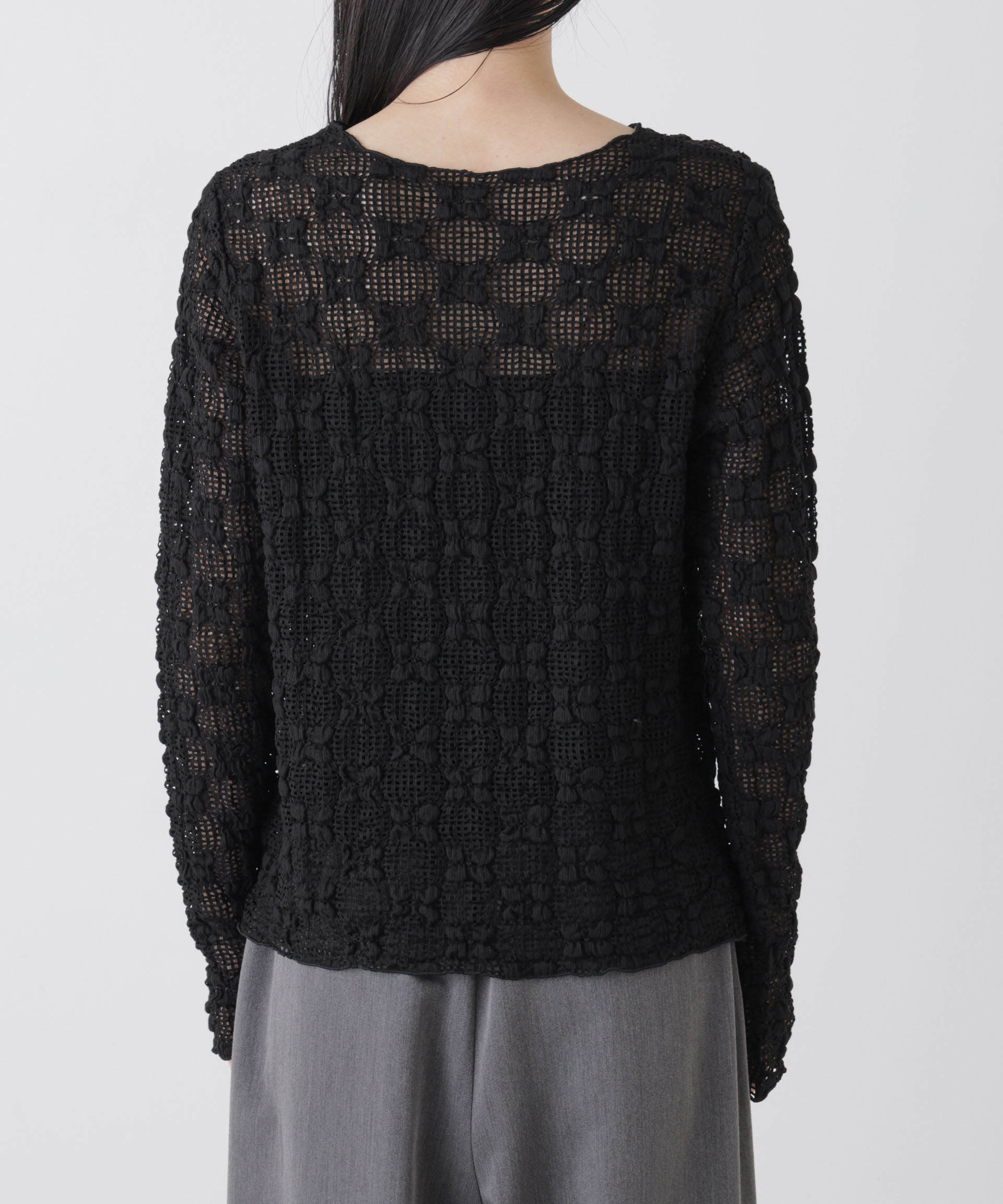 nano･universe「ポコポコレースカットトップス」|Tシャツ・カットソー|