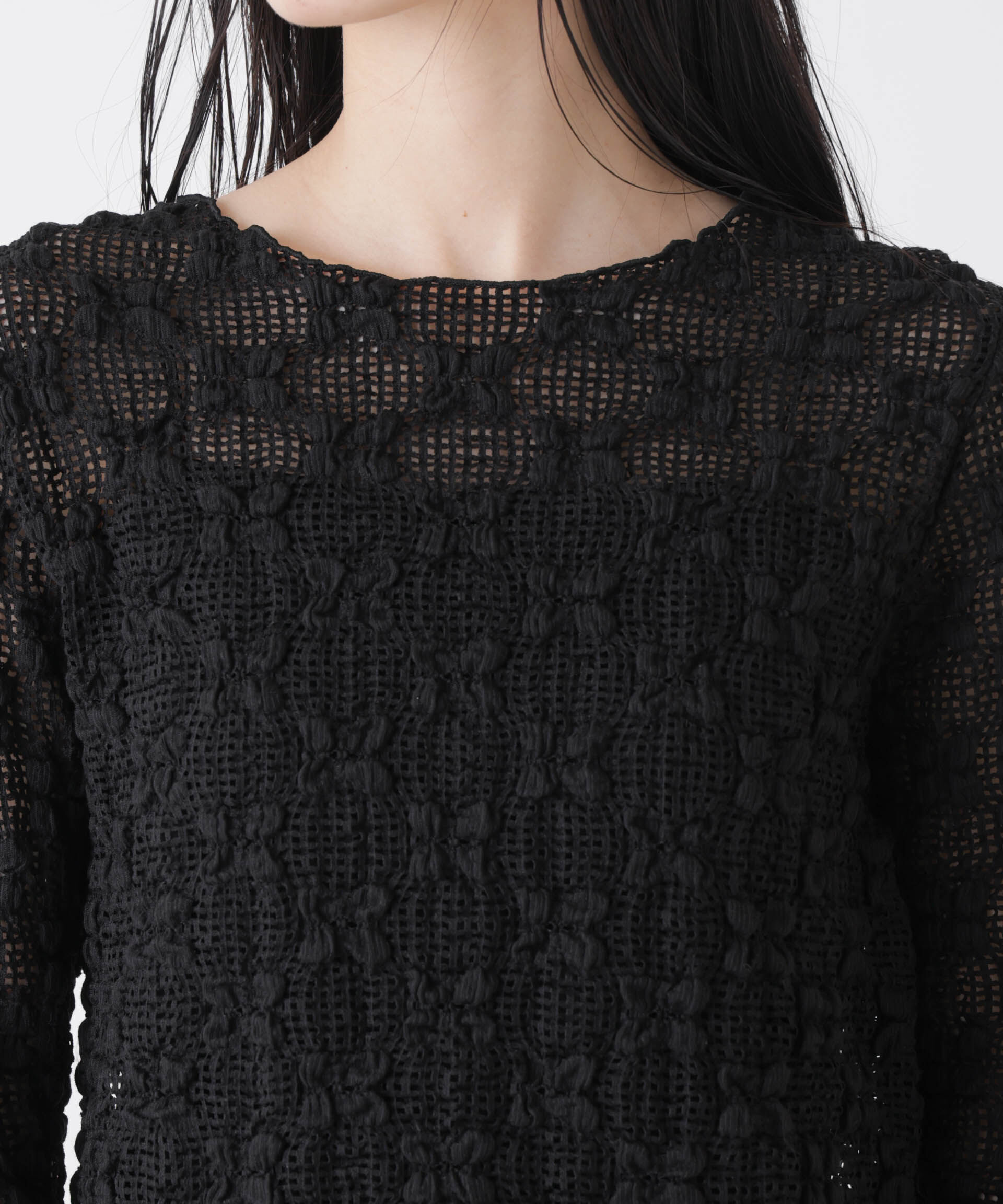 nano･universe「ポコポコレースカットトップス」|Tシャツ・カットソー|