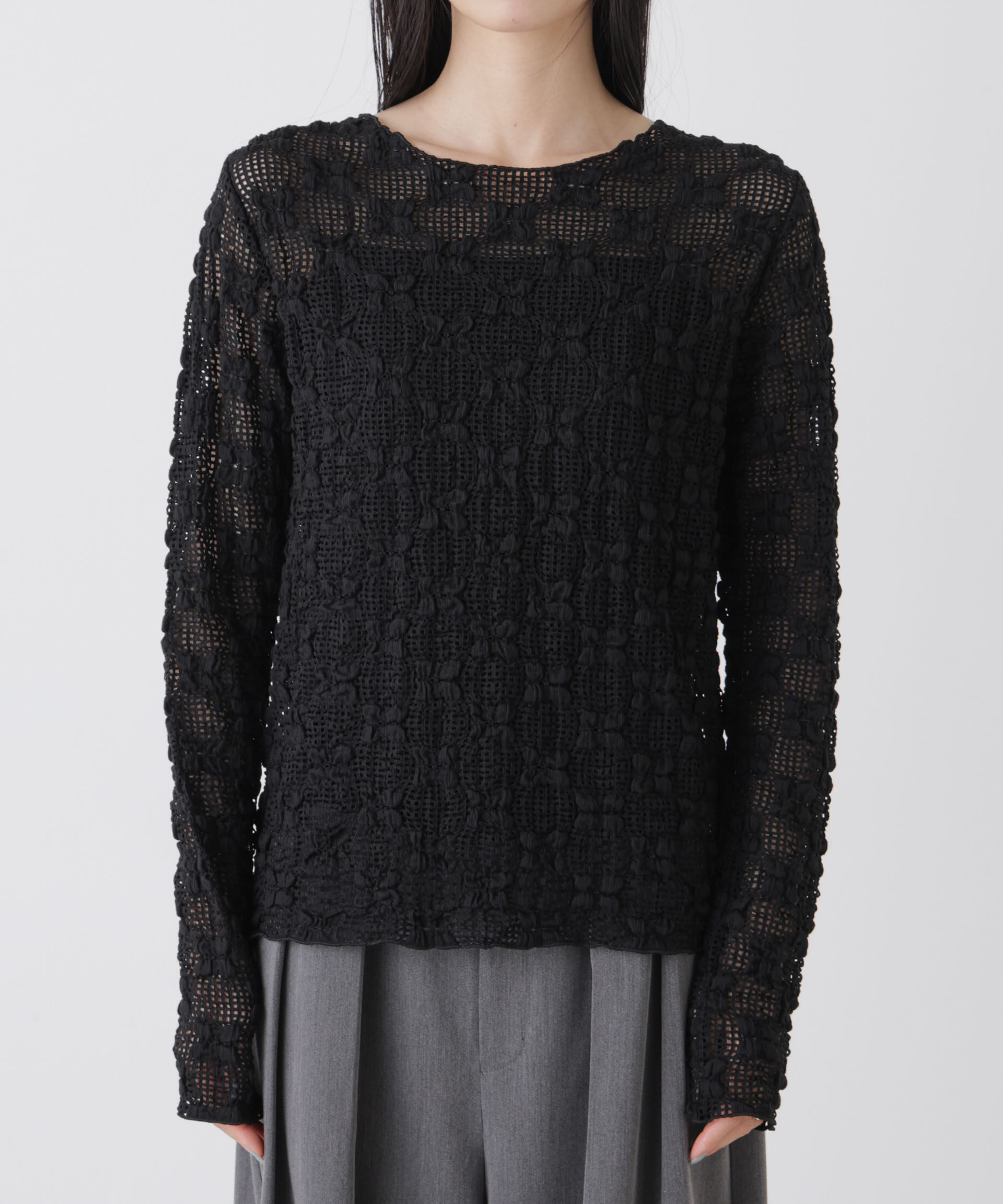 nano･universe「ポコポコレースカットトップス」|Tシャツ・カットソー|