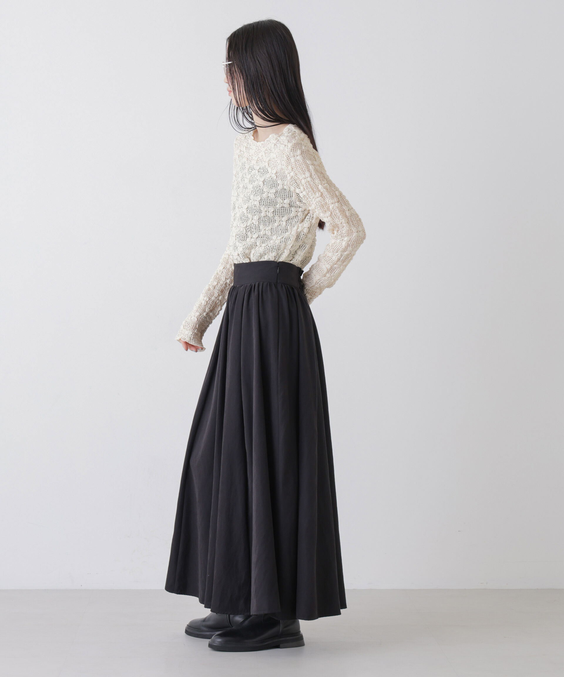 nano･universe「ポコポコレースカットトップス」|Tシャツ・カットソー|