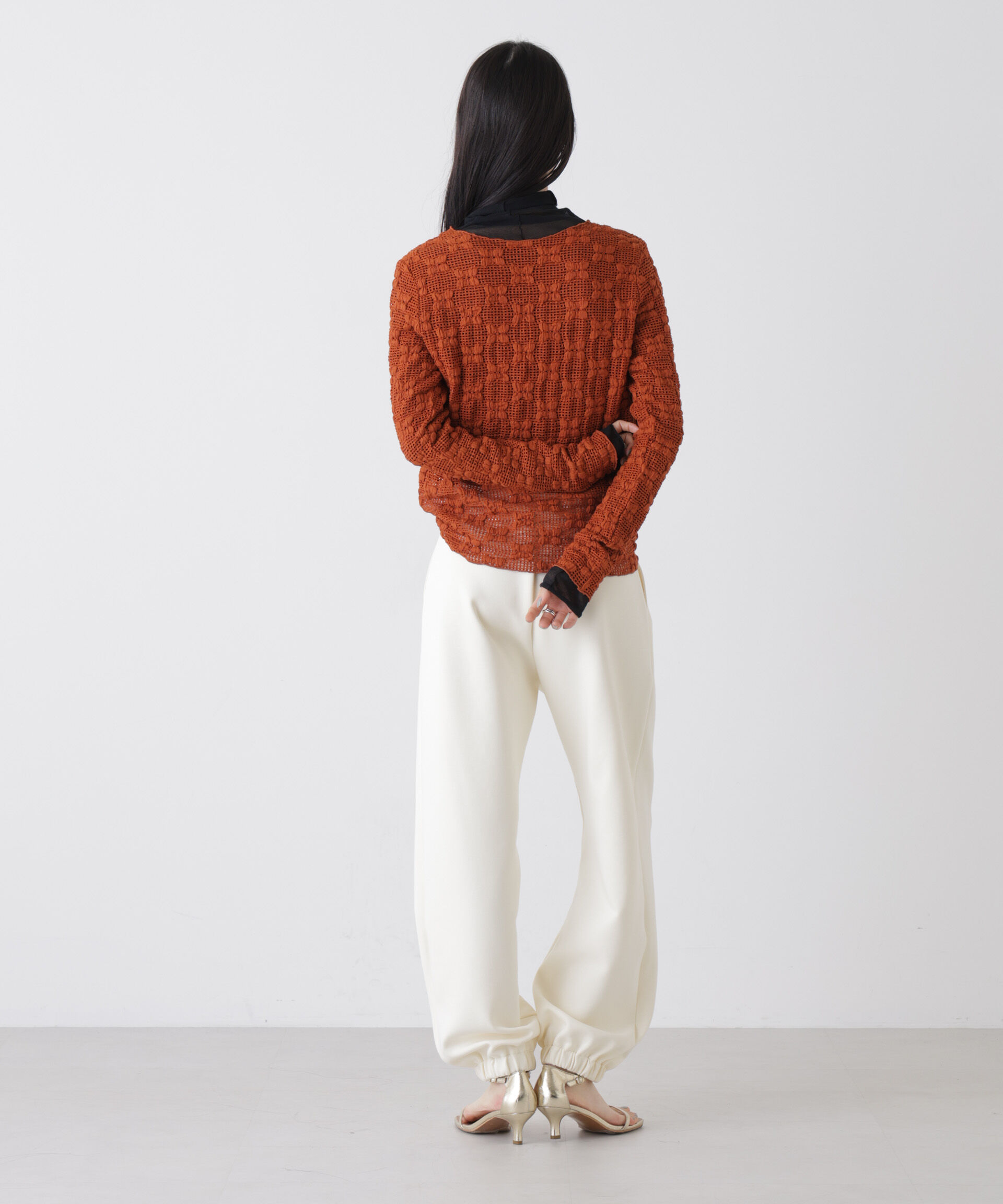 nano･universe「ポコポコレースカットトップス」|Tシャツ・カットソー|