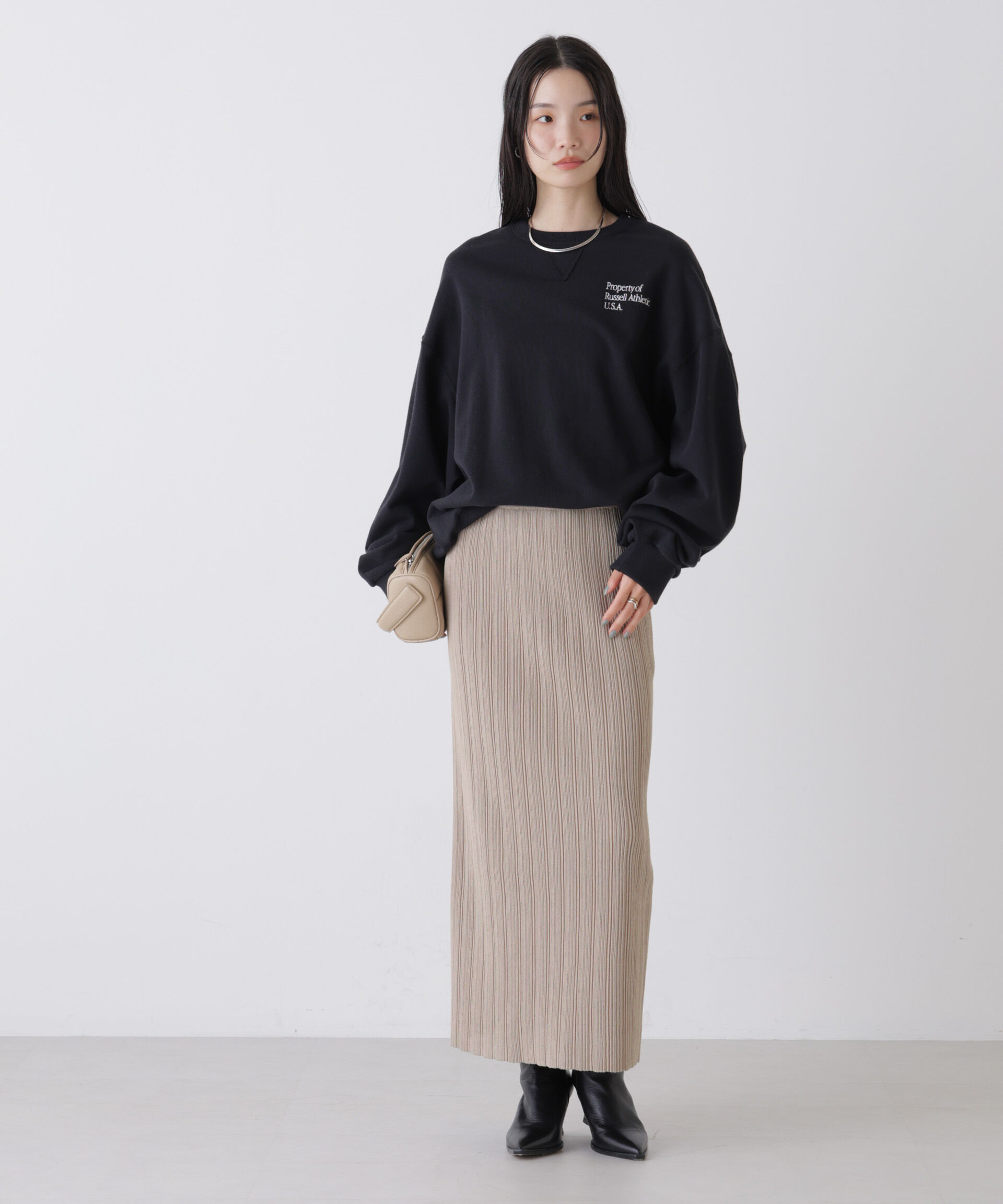 nano･universe「プリーツニットナロースカート(セットアップ可)」|スカート|