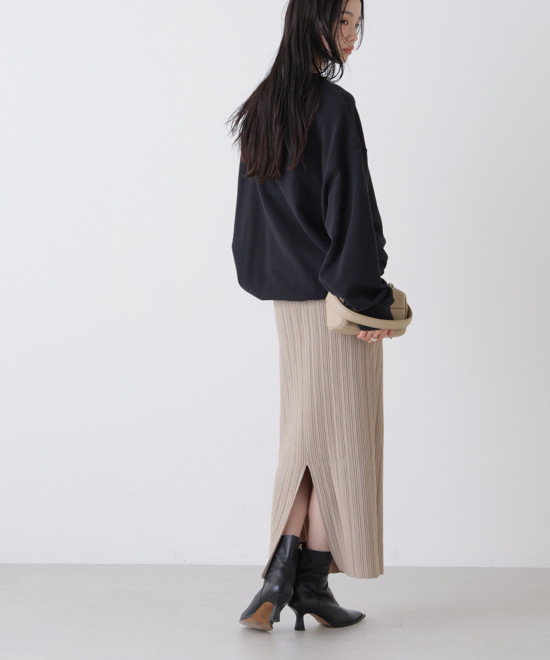 nano･universe「プリーツニットナロースカート(セットアップ可)」|スカート|