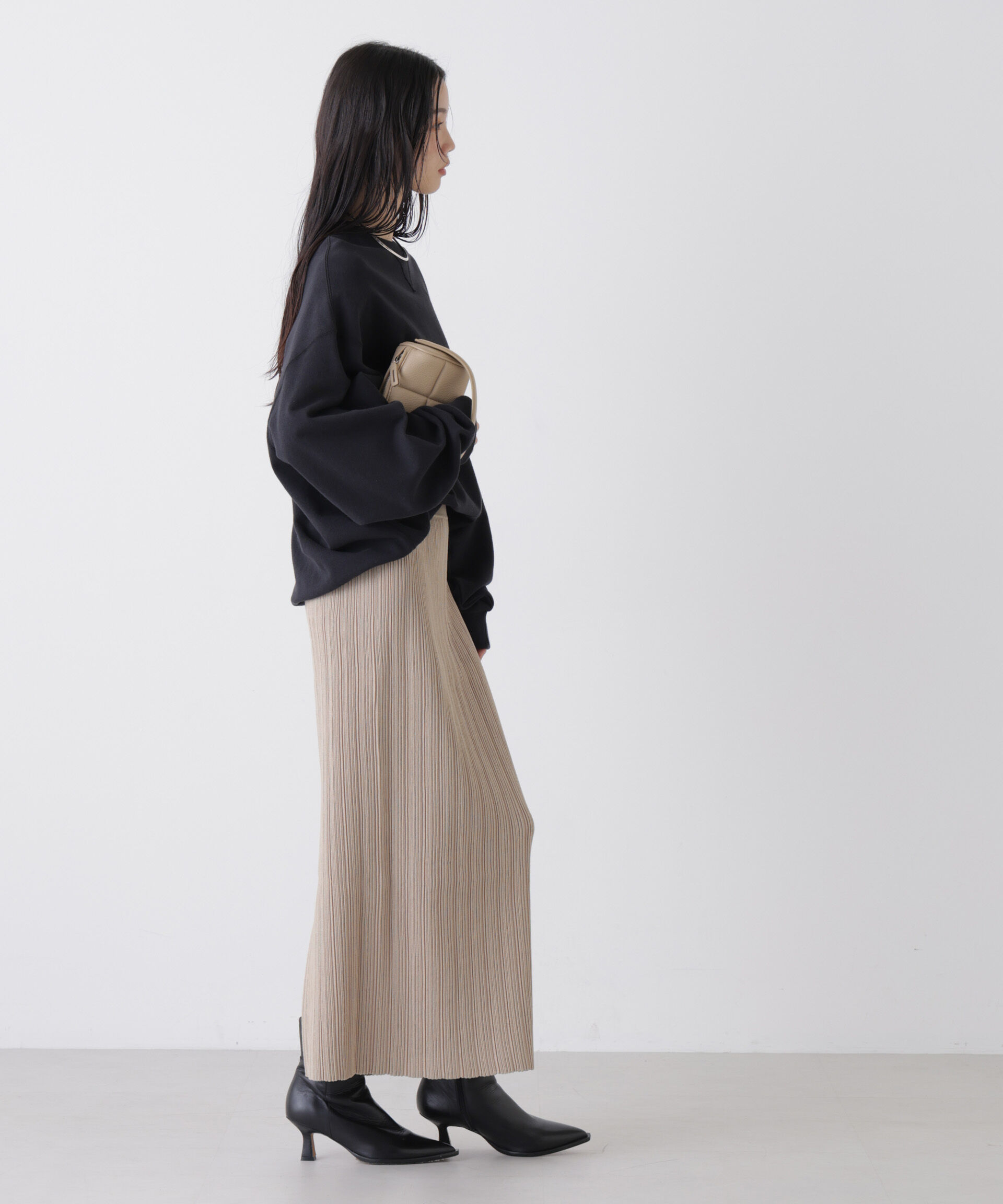 nano･universe「プリーツニットナロースカート(セットアップ可)」|スカート|