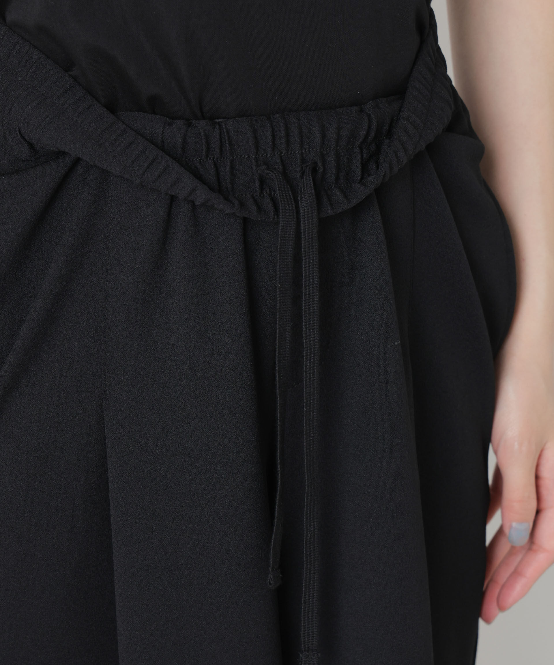 nano･universe「タックワイドカットジョーゼットパンツ」|チノ|