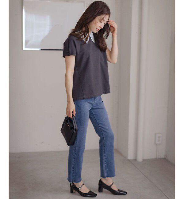 組曲「【2WAY】レース襟フレンチテリー カットソー」|Tシャツ・カットソー|