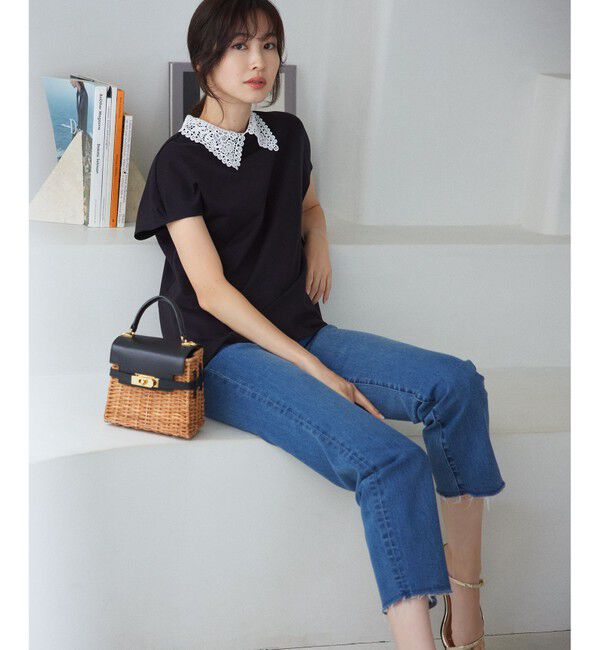 組曲「【2WAY】レース襟フレンチテリー カットソー」|Tシャツ・カットソー|