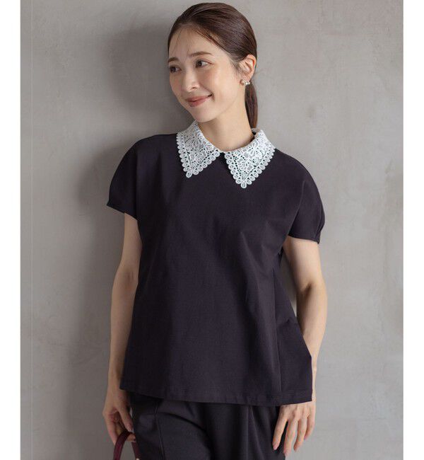 組曲「【2WAY】レース襟フレンチテリー カットソー」|Tシャツ・カットソー|