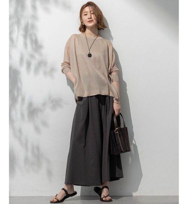 23区「【接触冷感/洗える】ツイストコットンプレーティング ワイド パンツ」|その他|