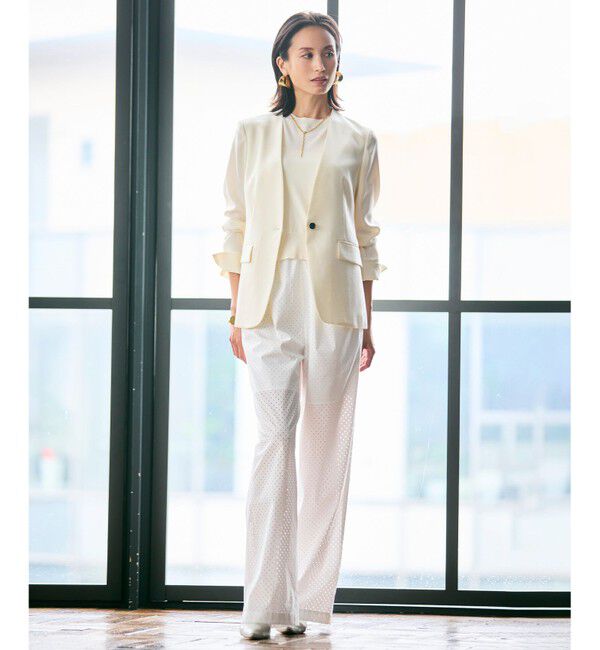 BEIGE,「【洗える】VALOIS / バックシフォンレーヤードニット」|ニット・セーター|