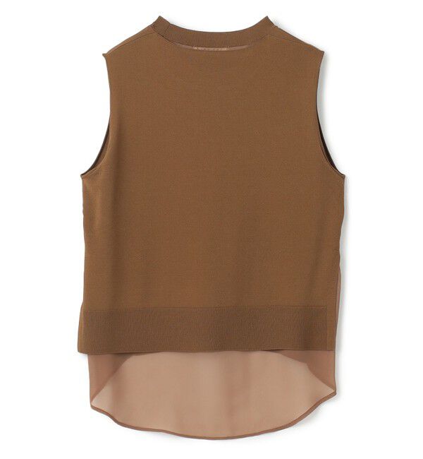 BEIGE,「【洗える】VALOIS / バックシフォンレーヤードニット」|ニット・セーター|